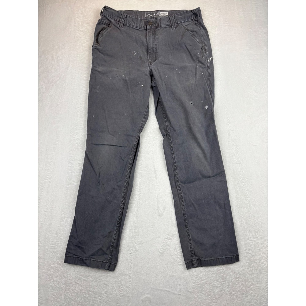 Carhartt‎ Men's 36x34 Relaxed Fit Pants Gray Workwear Distressed Painter Pants